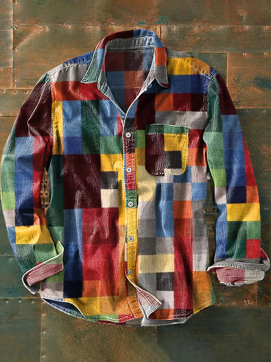 Bloom™ | Regenboog Ruit Overhemd – Levendige Kleuren & Moderne Stijl