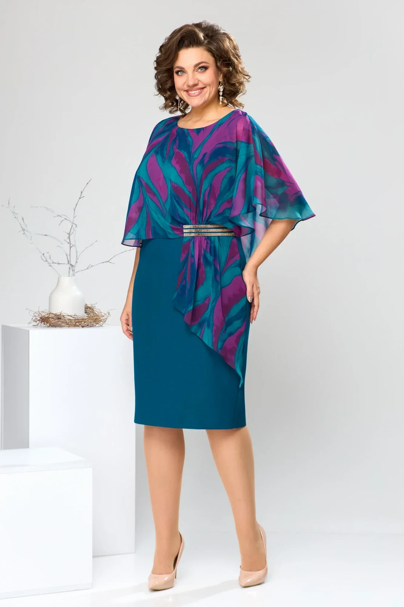 Elara™ | Premium chiffon overlay jurk – Elegante en tijdloze stijl - Image 3