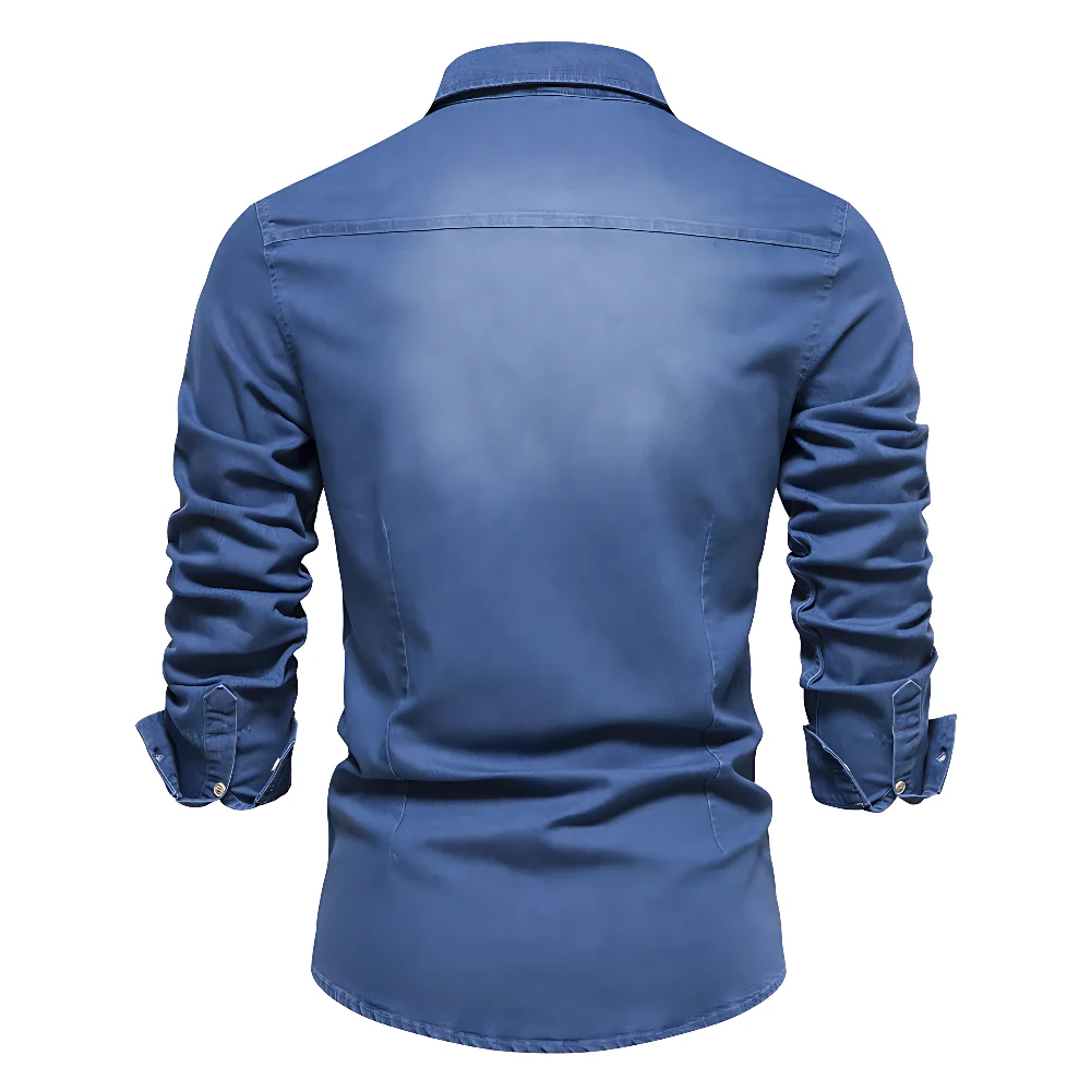 JIM - KATOEN DENIM OVERHEMD - Image 7