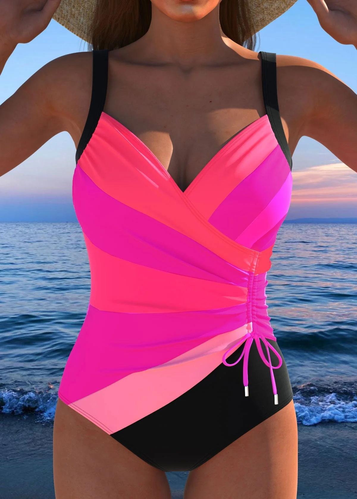 Lexie-Luxe Surplice Badpak met Kleurrijke Print - Image 5