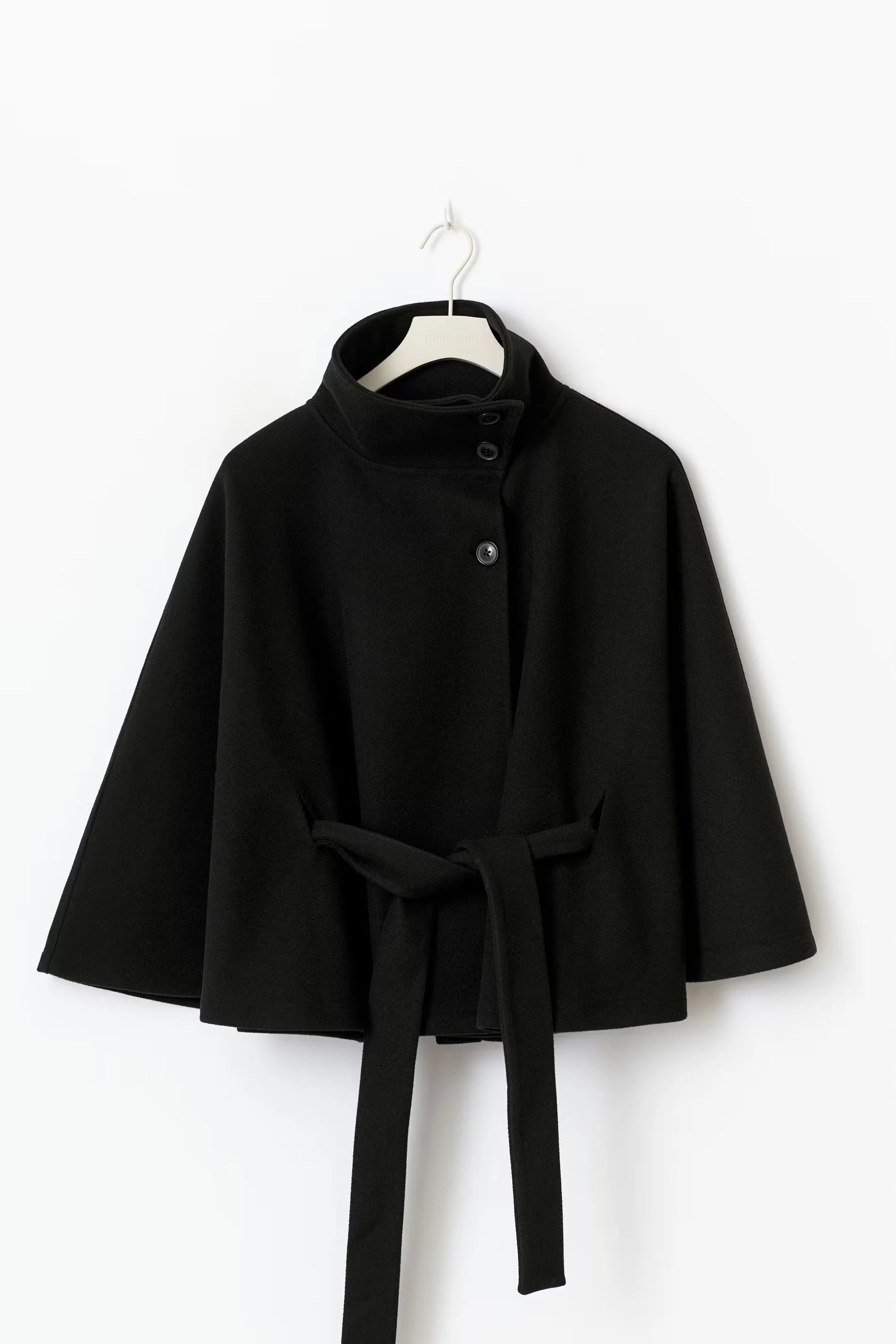 Loreza Capejas | Elegante Damesjas met Ceintuur & Hoge Kraag - Image 8