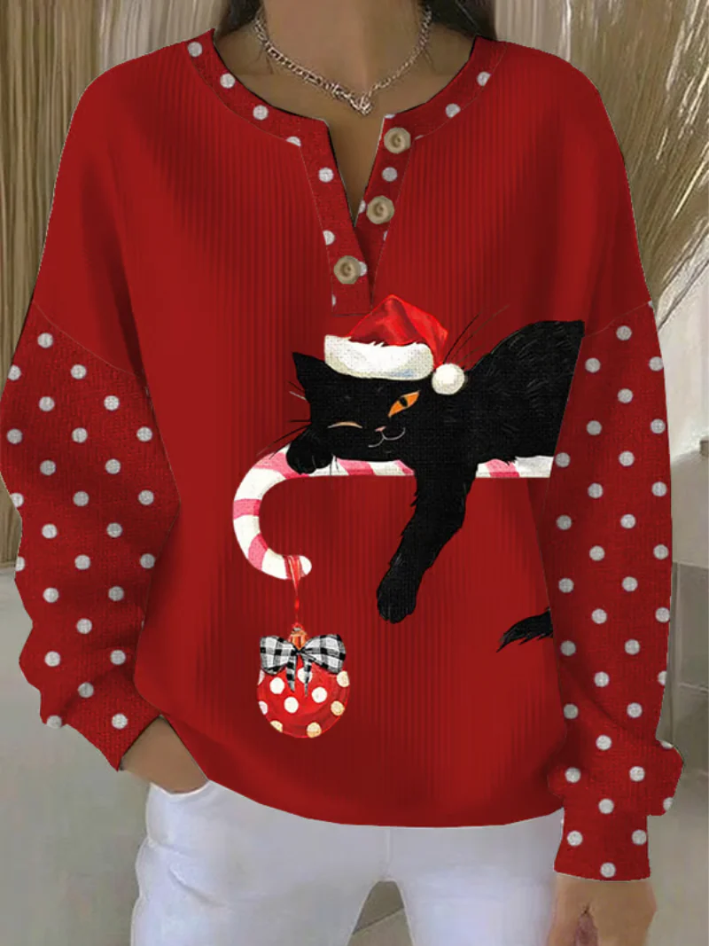 Mila - Kersttrui met kat - Image 2