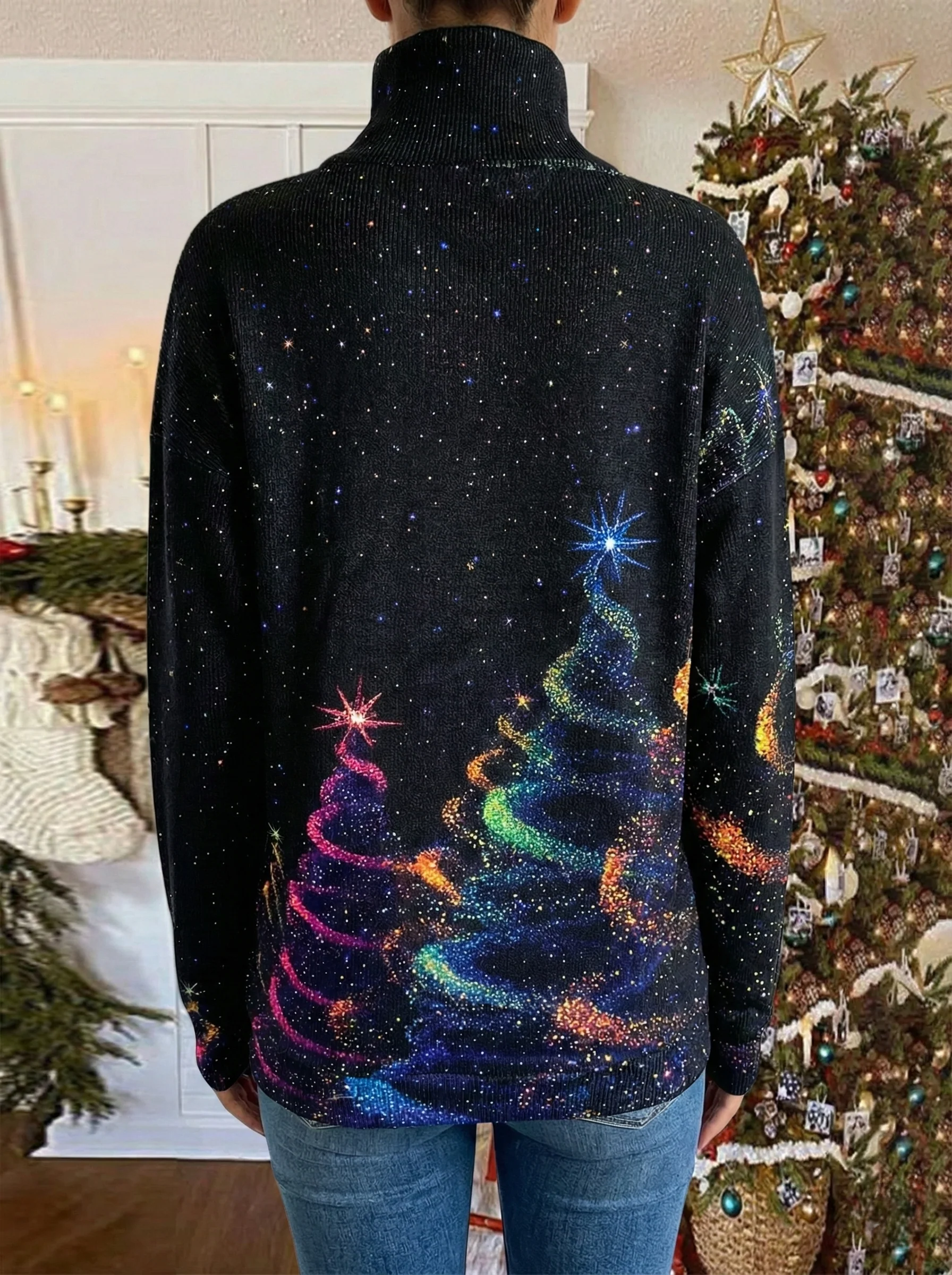 Saraya | Kersttrui met sterrenprint - Image 3