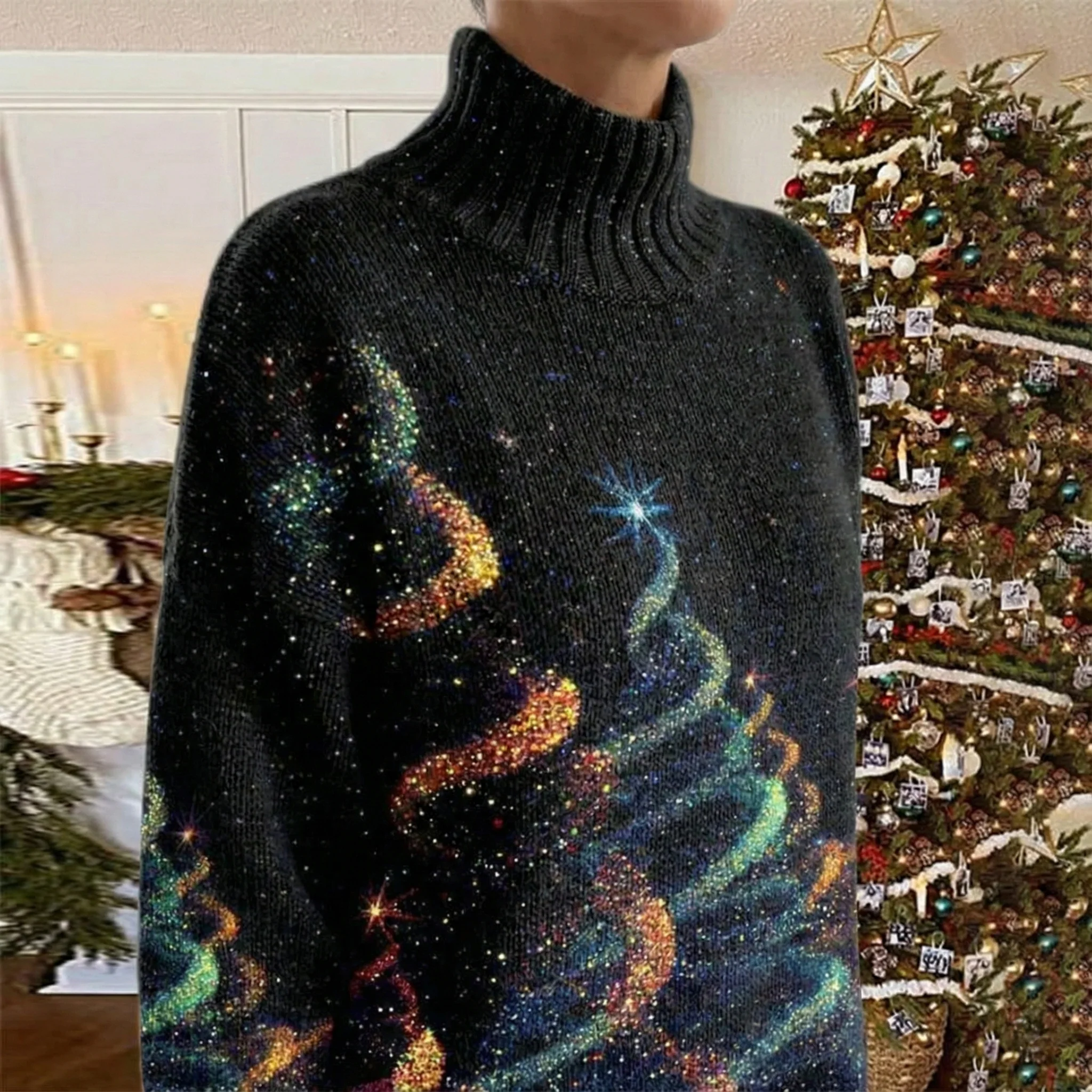 Saraya | Kersttrui met sterrenprint - Image 5