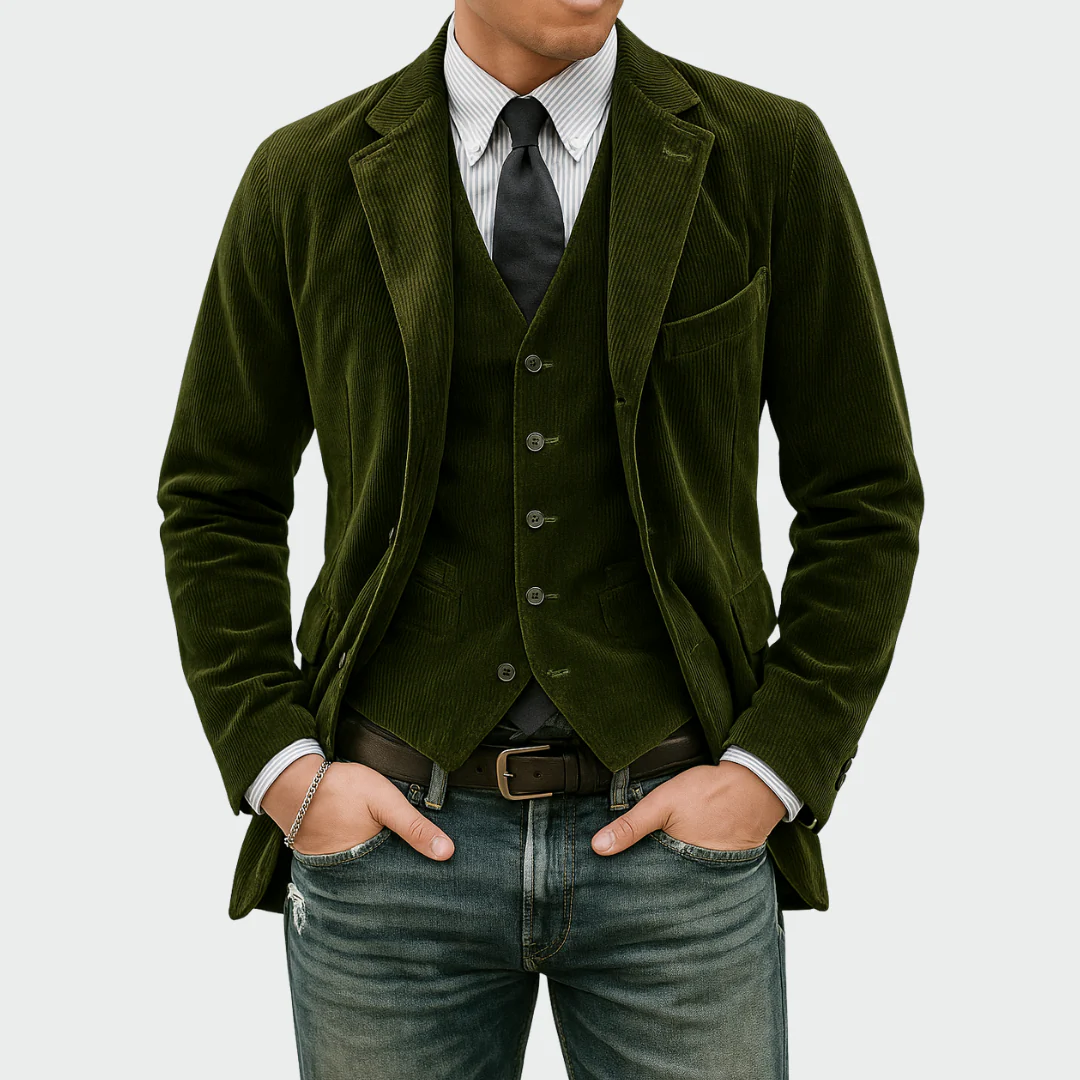 Tommy | 2-delige set: Blazer en Gilet van Fluweel - Image 4